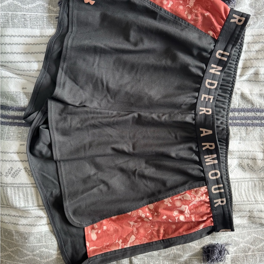 Under Armour Dark Grey Shorts with Pink Accents
